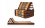Almofada Tailandesa Triangular com 3 Secções - Castanho / Castanho Claro